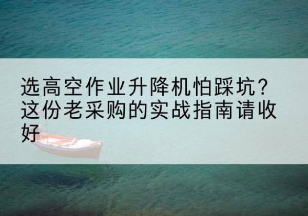 上海高空作业升降机厂家推荐-选高空作业升降机怕踩坑？这份老采购的实战指南请收好
